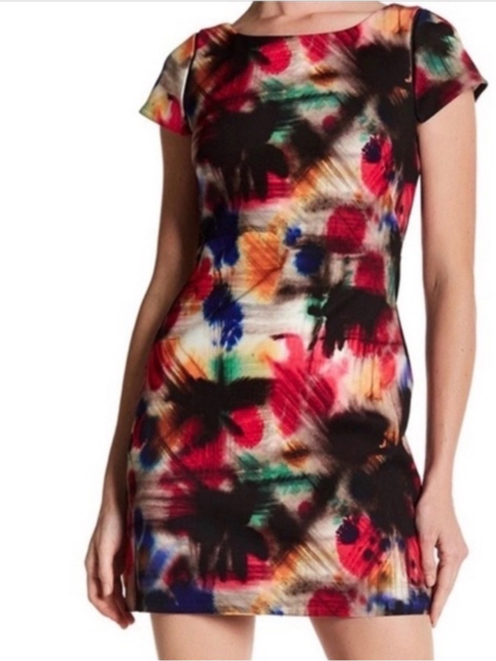 Milly Multicolor Abstract Print Cap-Sleeve Dress - Women